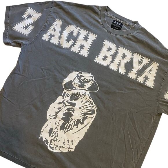 Zach Bryan Distressed Shirt Mens XX Large Gray BURN BURN BURN Tour Spell Out Log - Picture 2 of 6
